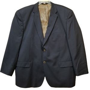 Joseph &‎ Feiss Gold 100% Wool Navy Blue Blazer Sport Jacket Size 54R